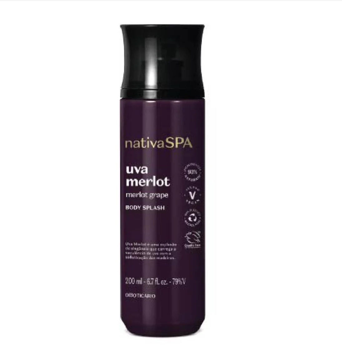 Body Splash Nativa Spa Grape Merlot, 200ml