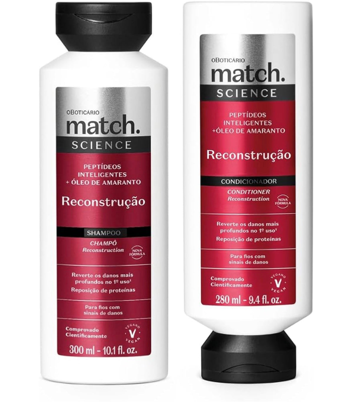 Kit Shampoo e Condicionador Match Reconstrução Capilar