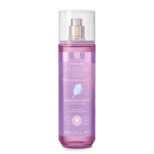 Body Splash Desodorante Colônia Cuide-se Bem Algodão Doce 200ml