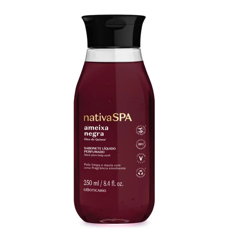 SABONETE LÍQUIDO PERFUMADO NATIVA SPA AMEIXA NEGRA, 250ML