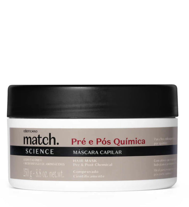 MÁSCARA CAPILAR MATCH SCIENCE PRÉ E PÓS-QUÍMICA, 250G
