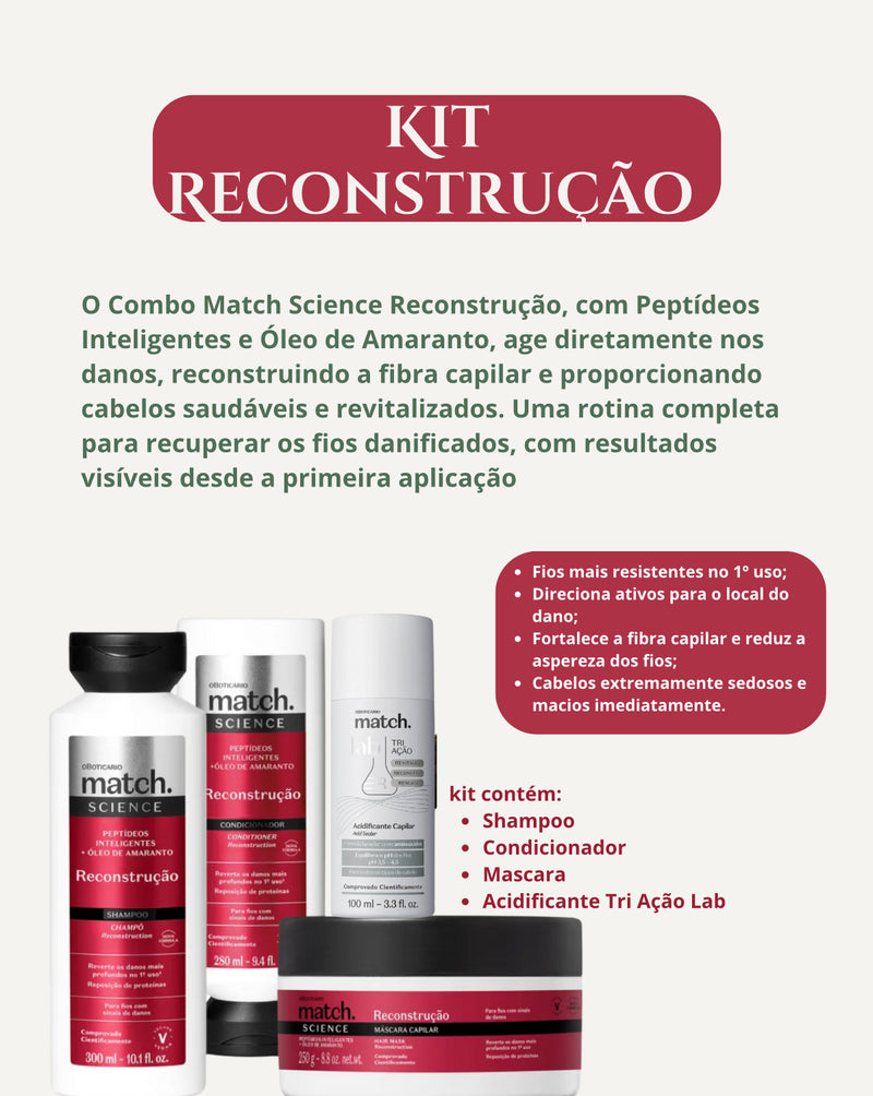 Kit capilar | Match Science Reconstrução com acidificante