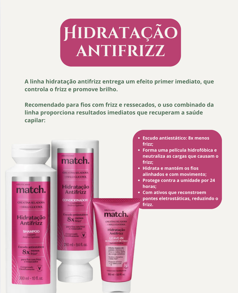 KIT PROMOCIONAL MATCH |HIDRATAÇÃO ANTIFRIZZ