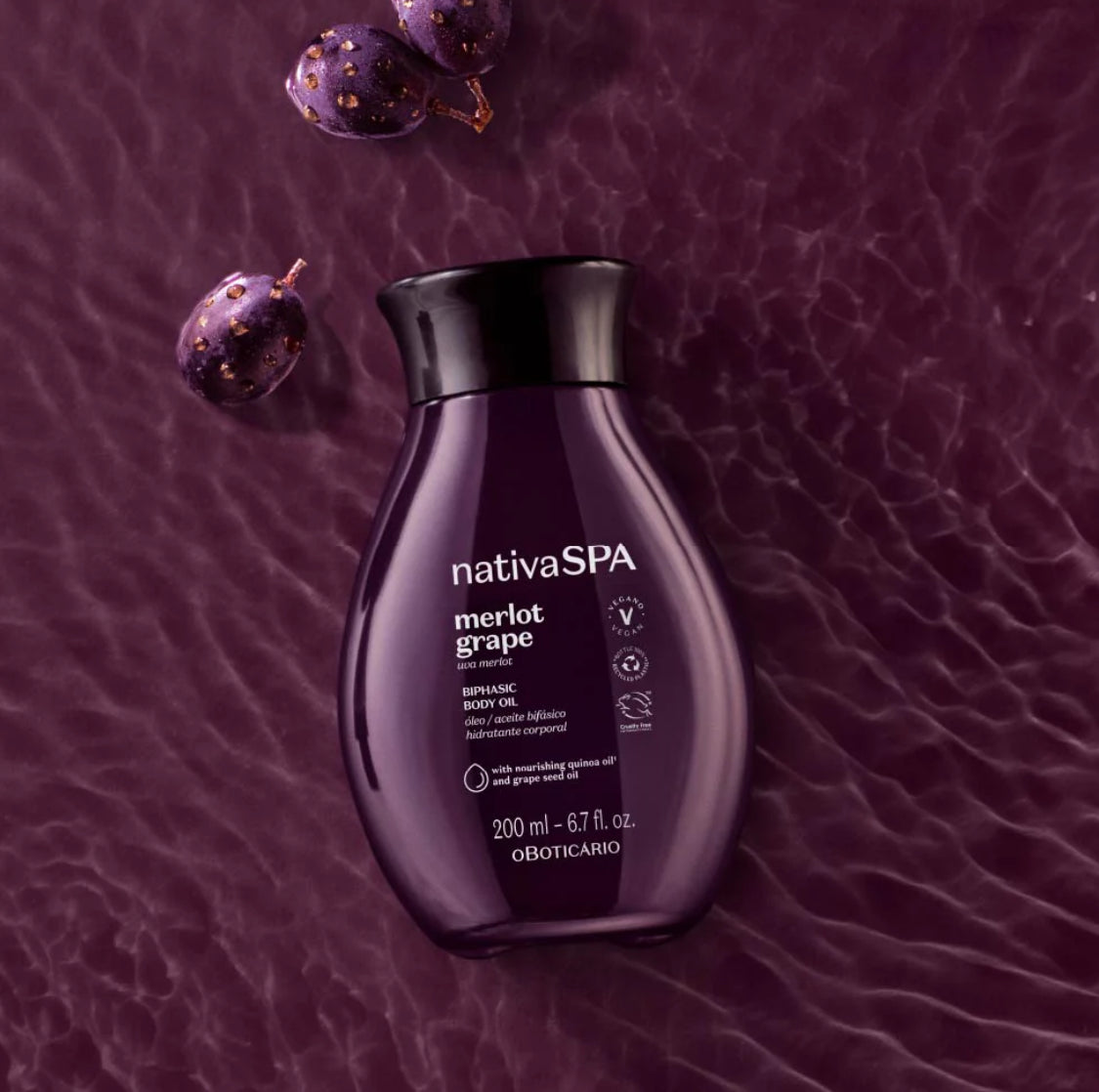 Nativa Spa Merlot Grape Biphasic Moisturizing Body Oil, 200ml