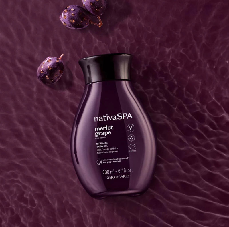 NOVIDADE | Óleo Bifásico Hidratante Corporal Nativa Spa Uva Merlot, 200ml