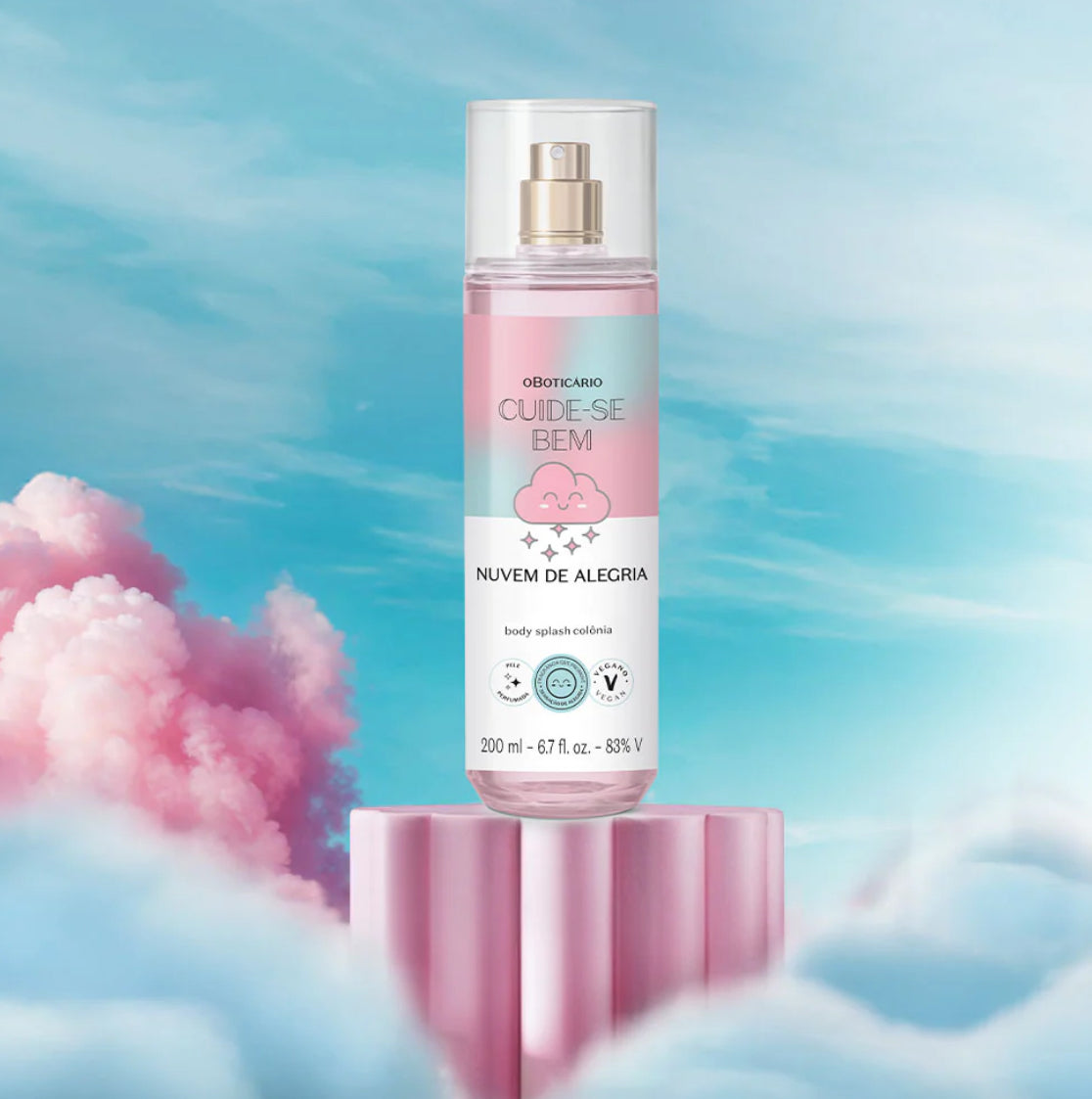 NEW | Body Splash, 200ml Cuide-se Bem Nuvem de Alegria