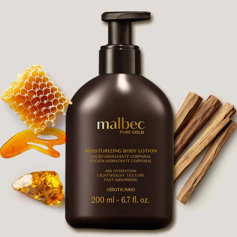 LANÇAMENTO | Loção Hidratante Malbec Pure Gold, 200ml