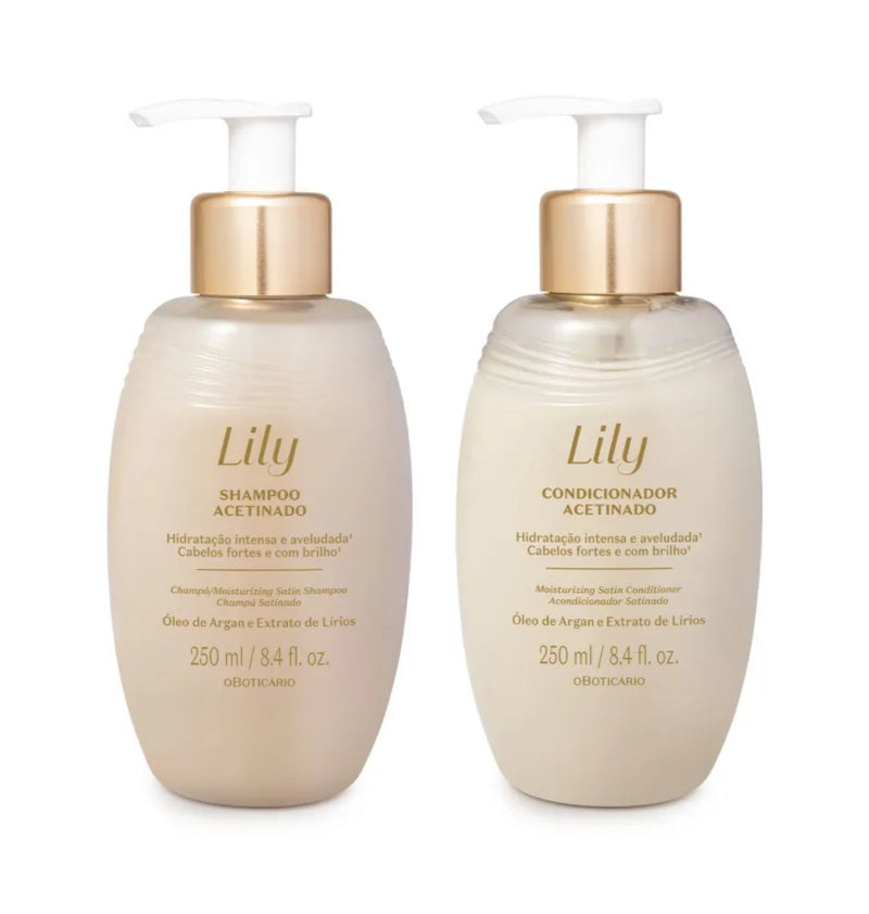 Combo Lily Acetinados: Shampoo 250ml + Condicionador 250ml