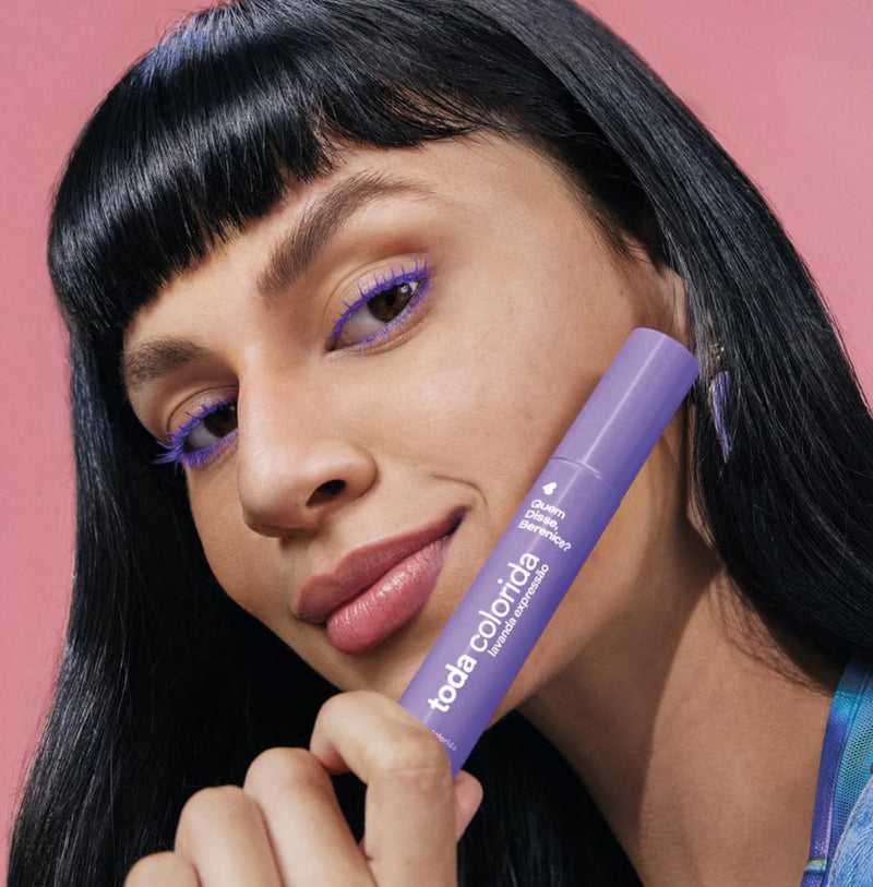 MÁSCARA DE PESTANAS E SOBRANCELHAS TODA COLORIDA LAVANDA EXPRESSÃO, 10G