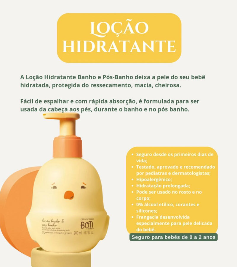 BOTI BABY LOÇÃO BANHO E PÓS BANHO, 200ML