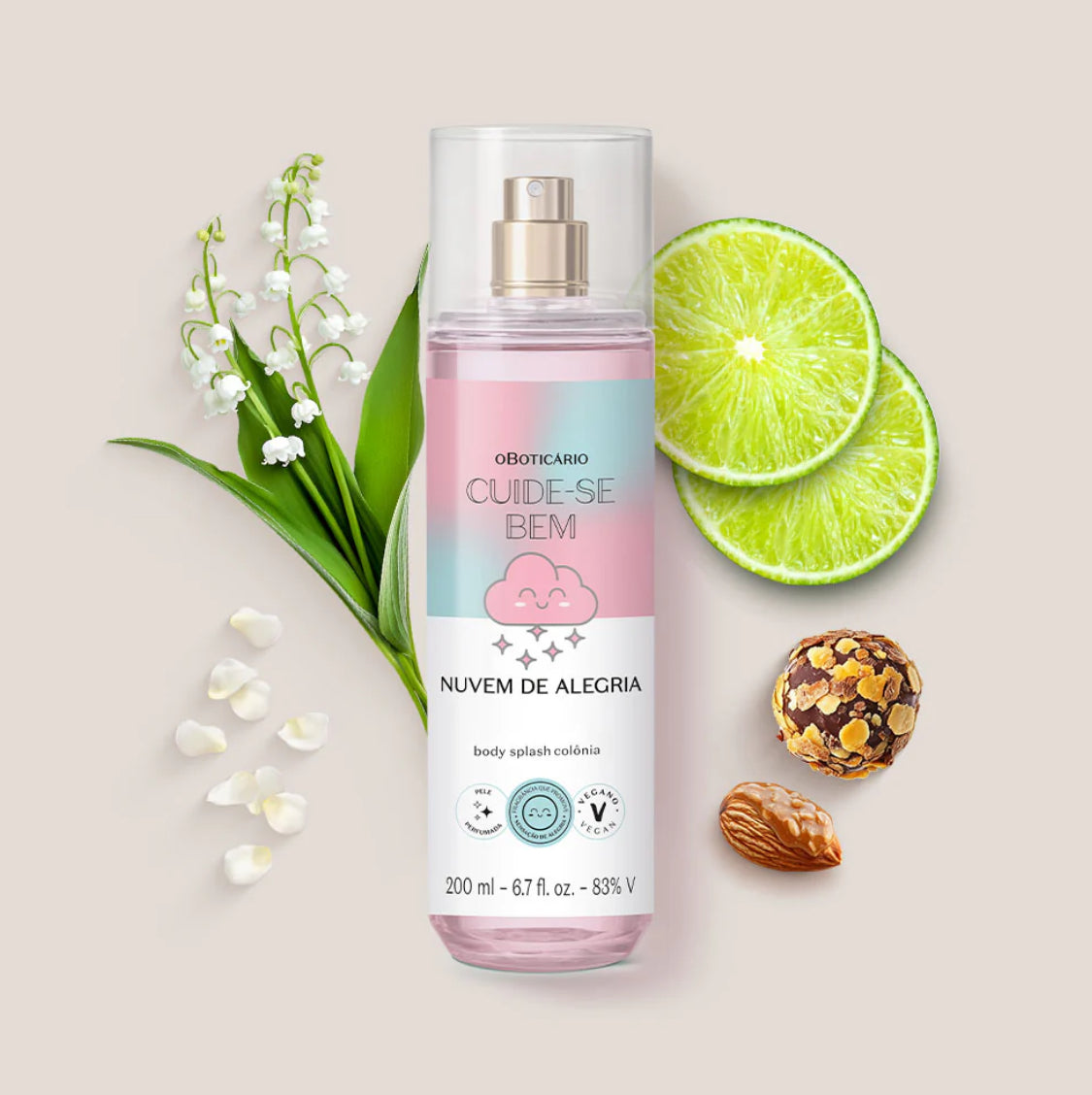 NEW | Body Splash, 200ml Cuide-se Bem Nuvem de Alegria