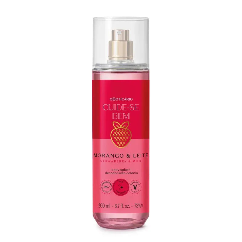 Cuide-se Bem Strawberry & Milk Body Splash 200ml - O Boticário